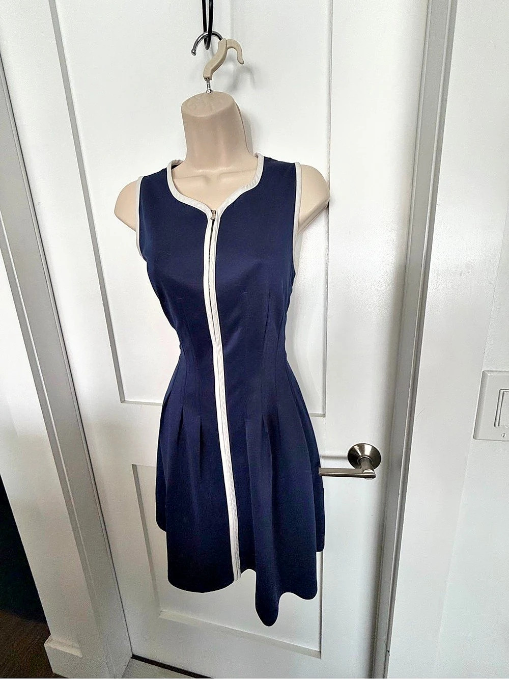 Betsey Johnson Sleeveless Zipper Mini Dress in Blue Size 8 fit flare